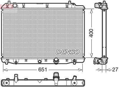 Радиатор, охлаждение двигателя DENSO DRM40036 для HONDA FR-V