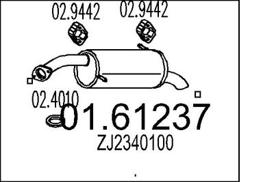 Глушитель выхлопных газов конечный MTS 01.61237 для MAZDA 2