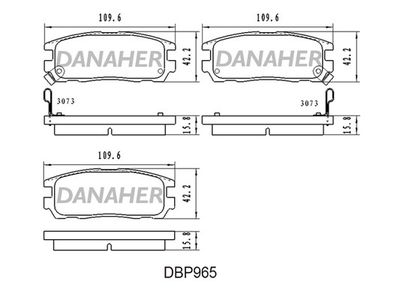 DANAHER DBP965 Тормозные колодки и сигнализаторы  для OPEL MONTEREY (Опель Монтере)