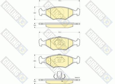 Комплект тормозных колодок, дисковый тормоз GIRLING 6115332 для FIAT ALBEA
