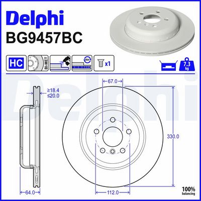 BREMSSCHEIBE DELPHI BG9457BC