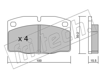 Zestaw klocków hamulcowych, hamulce tarczowe FRI.TECH. 046.0