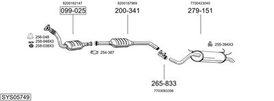 Układ wydechowy BOSAL SYS05749