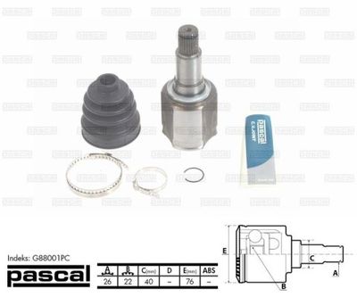 Ledsats, drivaxel PASCAL G88001PC