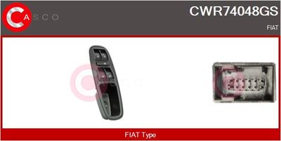 Выключатель, стеклолодъемник CASCO CWR74048GS для FIAT 500L