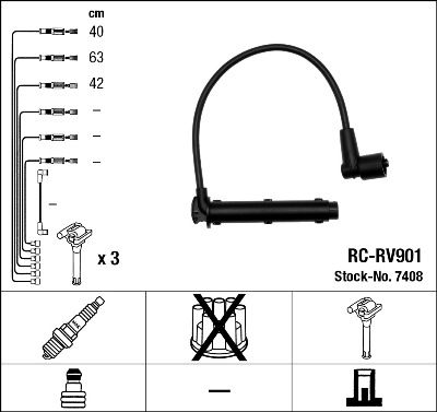 Комплект проводов зажигания NGK 7408 для ROVER 45