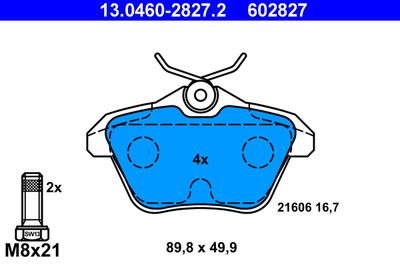 Комплект тормозных колодок, дисковый тормоз 13.0460-2827.2