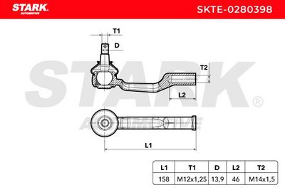 накрайник на напречна кормилна щанга STARK SKTE-0280398