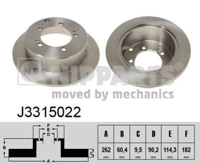 NIPPARTS J3315022 Тормозные диски  для MITSUBISHI PAJERO (Митсубиши Пажеро)