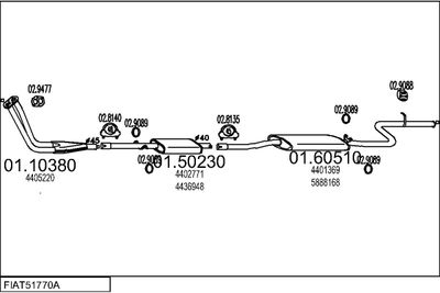 Výfukový systém MTS FIAT51770A002578