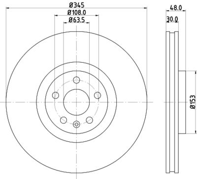 Тормозной диск HELLA 8DD 355 126-371 для VOLVO XC40