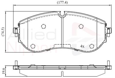 Комплект тормозных колодок, дисковый тормоз COMLINE ADB02528 для MAN TGE