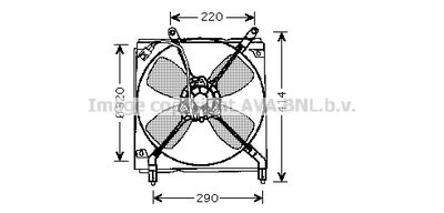 Вентилятор, охлаждение двигателя AVA QUALITY COOLING TO7516 для TOYOTA CARINA