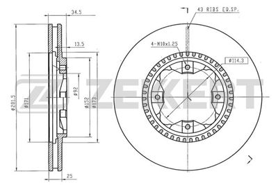 ZEKKERT BS-6049 Тормозные диски  для HONDA ACCORD (Хонда Аккорд)
