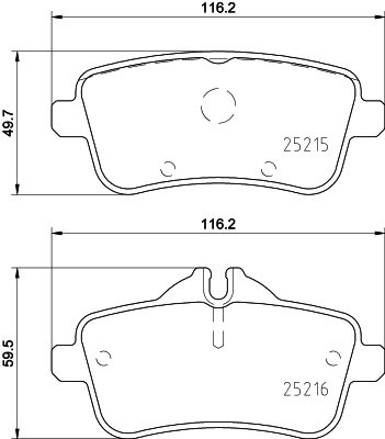 Комплект тормозных колодок, дисковый тормоз 8DB 355 020-161