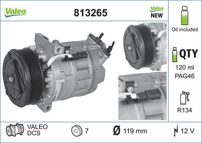 VALEO Compressor, airconditioning VALEO ORIGINS NEW OE TECHNOLOGY (813265)