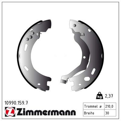 комплект спирачна челюст, ръчна спирачка ZIMMERMANN 10990.159.7