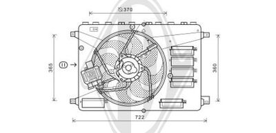 Вентилятор, охлаждение двигателя DIEDERICHS DCL1125 для FORD KUGA