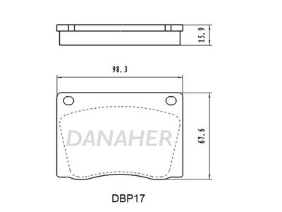 Комплект тормозных колодок, дисковый тормоз DANAHER DBP17 для ASTON MARTIN DB6