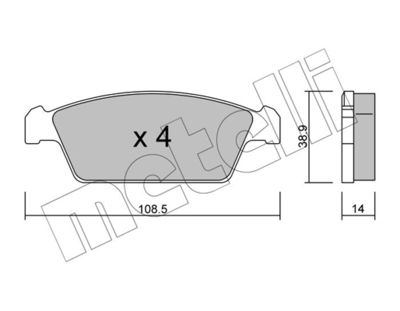 Комплект тормозных колодок, дисковый тормоз METELLI 22-0367-0 для SUZUKI CAPPUCCINO