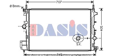 Радиатор, охлаждение двигателя AKS DASIS 080094N для FIAT CROMA