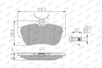 BREMSBELAGSATZ SCHEIBENBREMSE JURID 573281J 1