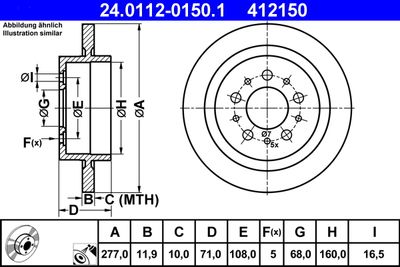 Тормозной диск ATE 24.0112-0150.1 для VOLVO S90