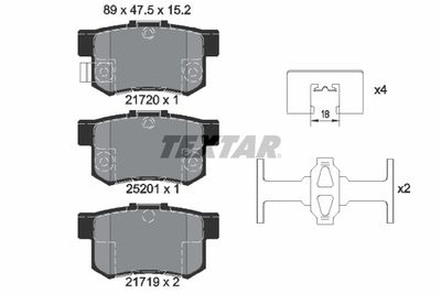 Комплект тормозных колодок, дисковый тормоз TEXTAR 2172001 для FIAT SEDICI