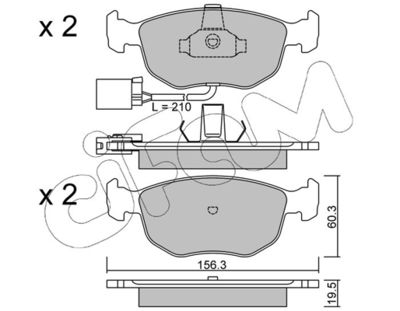 Комплект тормозных колодок, дисковый тормоз CIFAM 822-656-1 для FORD SCORPIO