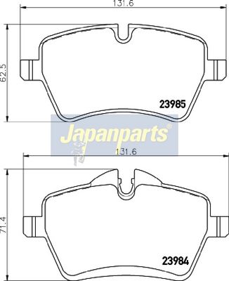 BREMSBELAGSATZ SCHEIBENBREMSE JAPANPARTS PA0136AF 1