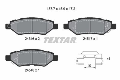 Комплект тормозных колодок, дисковый тормоз TEXTAR 2454601 для CADILLAC CTS