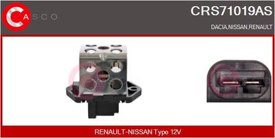 Předřazený odpor, elektromotor (ventilátor chladiče) CASCO CRS71019AS