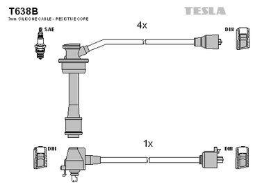 Комплект проводов зажигания TESLA T638B для TOYOTA MR2