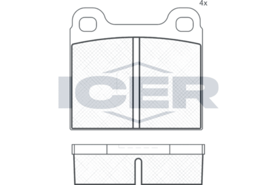 ICER 180219 Тормозные колодки и сигнализаторы  для VW  (Фольцваген 411,412)