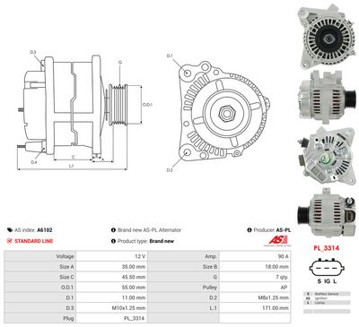 Alternator AS-PL A6102