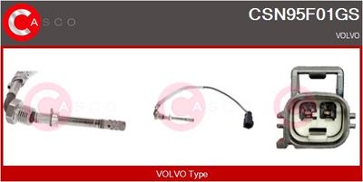 Čidlo, teplota výfukových plynů CASCO CSN95F01GS
