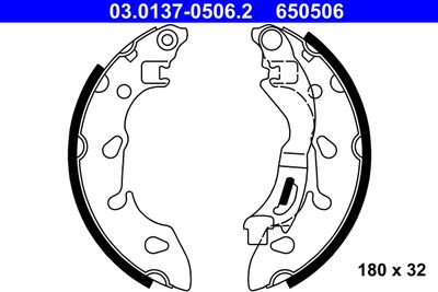 Комплект тормозных колодок ATE 03.0137-0506.2 для FIAT PANDA