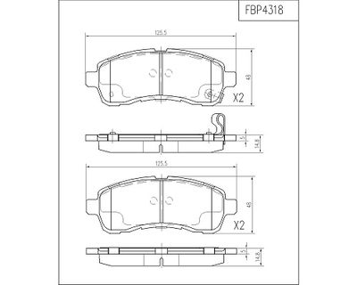 Комплект тормозных колодок, дисковый тормоз FI.BA FBP4318 для MAZDA 2