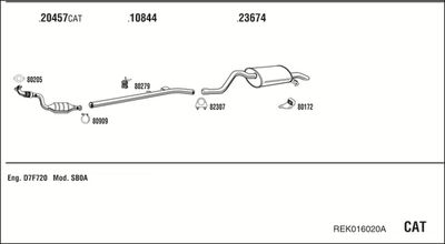 Układ wydechowy WALKER REK016020A