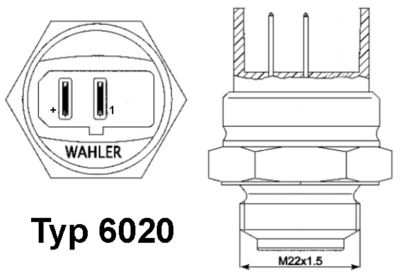 Термовыключатель, вентилятор радиатора BorgWarner (Wahler) 6020.92D для SEAT PANDA