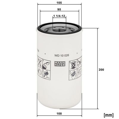 Hydraulisch filter (geschroefd)