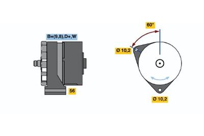 Генератор BOSCH 0 120 489 469 для MERCEDES-BENZ 190