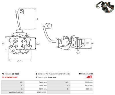 Vorschau Halter, Kohlebürsten Ansicht 2