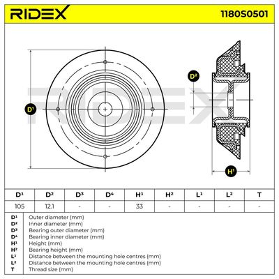 тампон на макферсън RIDEX 1180S0501