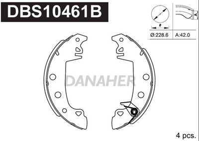 Комплект тормозных колодок DANAHER DBS10461B для DACIA 1310