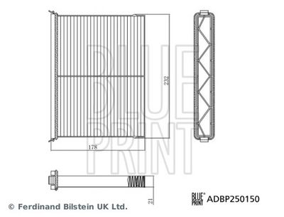 BLUE PRINT Filter, cabin air ADBP250150