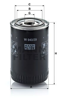 Масляный фильтр MANN-FILTER W 940/29 для PORSCHE 911