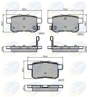 Комплект тормозных колодок, дисковый тормоз COMLINE CBP31711 для ACURA TSX