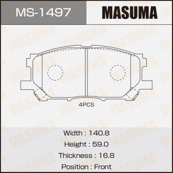 MASUMA MS-1497 Ремкомплект барабанных колодок  для TOYOTA HARRIER (Тойота Харриер)