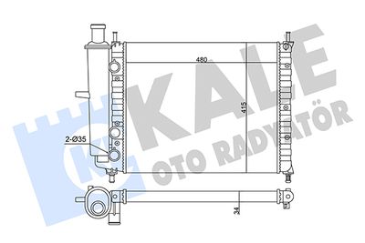 Радиатор, охлаждение двигателя KALE OTO RADYATÖR 359140 для FIAT BRAVO